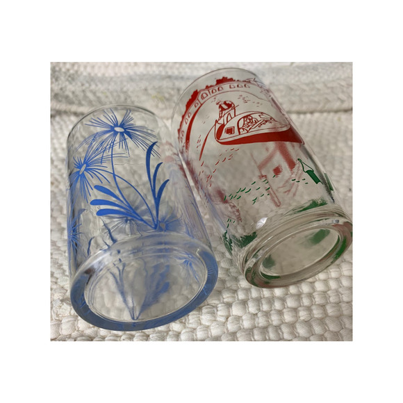 Vintage 60s mid century juice glasses tumbler 4oz set of 2 - Picture 8 of 13